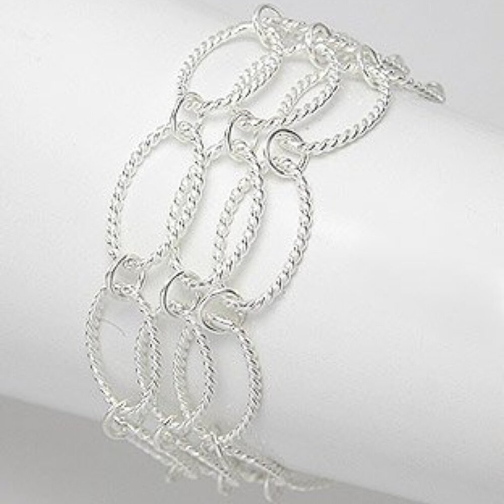 Sterling Silver Triple Link Bracelet - NEW